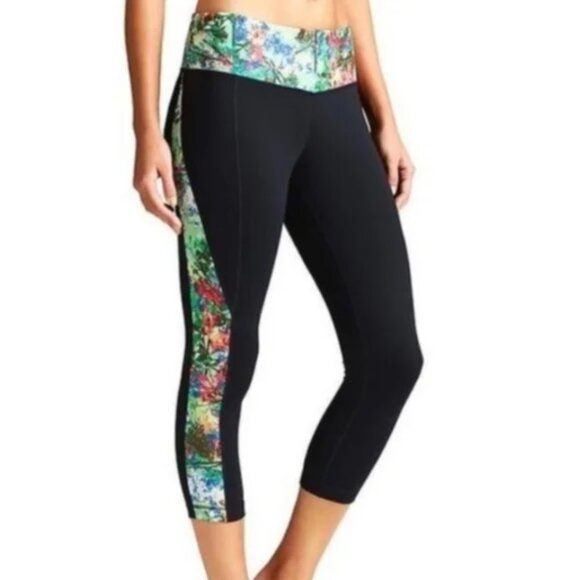 Athleta Tropical Revelation Cropped Active Workout Capri Leggings - Picture 1 of 8